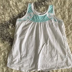 White and Teal Tank top